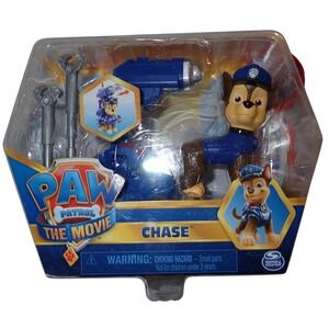 Paw Patrol The Movie Chase Figure with Clip On Backpack launcher NEW